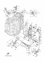 CILINDER EN CARTERDELEN 3 voor Yamaha F200F Electric Starter, Remote Control, Power Trim & Tilt, Shaft 25