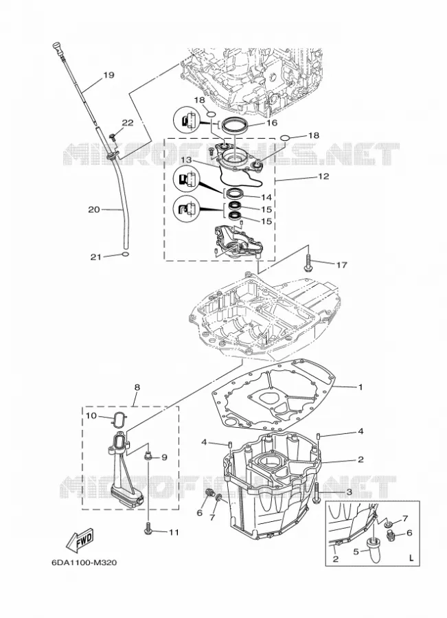 VENTILATEUR D'HUILE Yamaha OUTBOARD ENGINES 200hp (147.1kW) 2016 F200  F200FETL