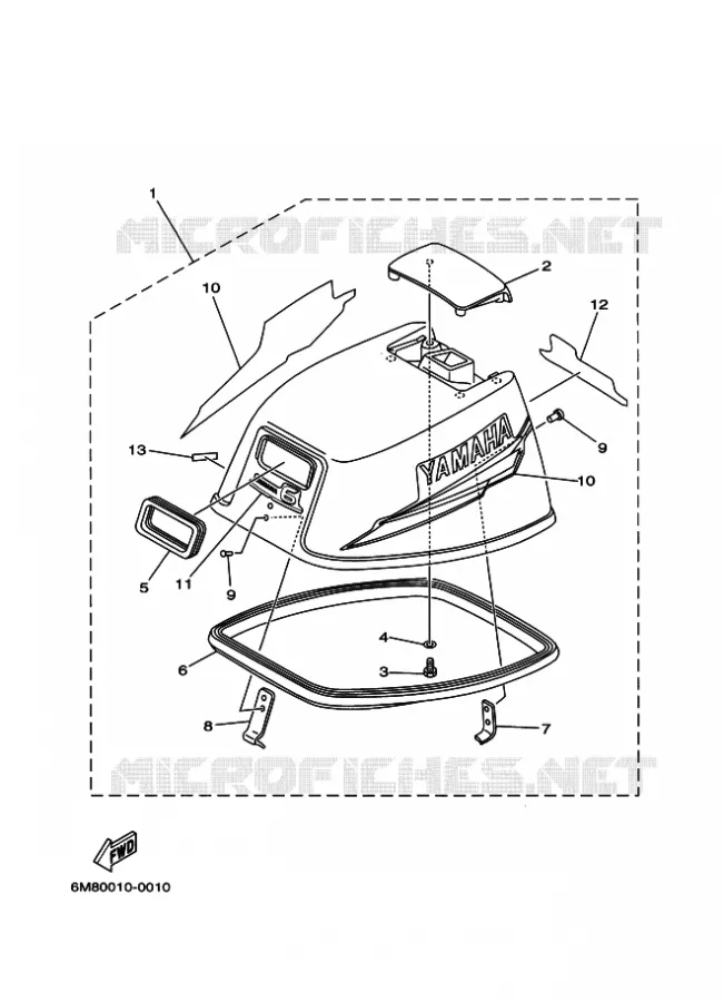 BOVENKAP Yamaha OUTBOARD ENGINES 6hp (4.4kW) 2001 6  6D