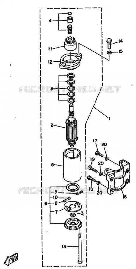 ELEKTRISCHE MOTOR Yamaha OUTBOARD ENGINES 6hp (4.4kW) 1985 6  6D