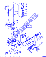 DEKSEL EN TRANSMISSIE PROPELLERS 1 voor Yamaha 6D 2 Stroke, Electric Start, Manual Tilt 1992