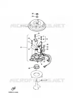 DYNAMO voor Yamaha 8C Manual Starter, Tiller Handle, Manual Tilt, Pre-Mixing, Shaft 20