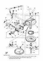 STARTMOTOR voor Yamaha 8C Manual Starter, Tiller Handle, Manual Tilt, Pre-Mixing, Shaft 20