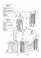 CILINDER / CARTERDELEN 2 voor Yamaha LF350X Counter Rotation, Electric Starter, Tiller & Remote Control, Power Trim & Tilt, Shaft 25