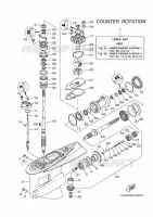 DEKSEL EN TRANSMISSIE PROPELLERS 3 voor Yamaha LF350X Counter Rotation, Electric Starter, Tiller & Remote Control, Power Trim & Tilt, Shaft 25
