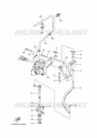 GASBEDIENING voor Yamaha LF350X Counter Rotation, Electric Starter, Tiller & Remote Control, Power Trim & Tilt, Shaft 25