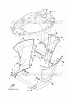 LAGERE DEKSEL 3 voor Yamaha LF350X Counter Rotation, Electric Starter, Tiller & Remote Control, Power Trim & Tilt, Shaft 25
