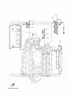 CILINDER EN CARTERDELEN 3 voor Yamaha LF350U Counter Rotation, Remote Control, Electric Starter, Power Trim & Tilt, Shaft 30
