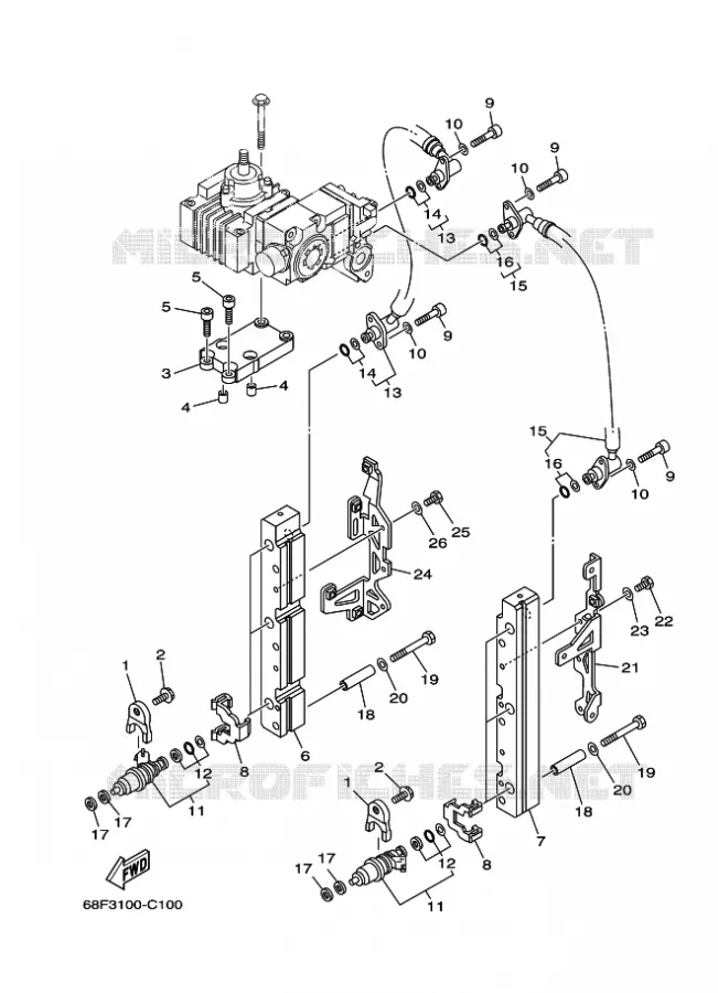 BENZINEPOMP Yamaha OUTBOARD ENGINES 200hp (147.1kW) 2004 Z200  Z200NETOX