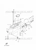 LAGERE DEKSEL EN TRANSMISSIE 2 voor Yamaha Z250F Electric Starter, Remote Control, Power Trim & Tilt, Oil injection, Shaft 20