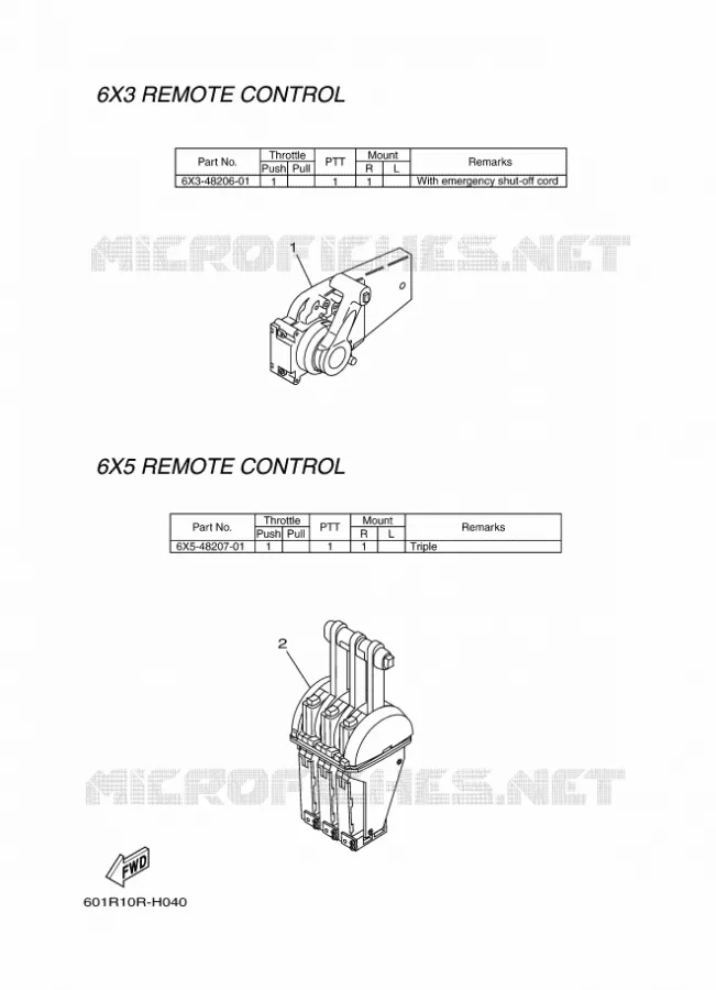 AFSTANDSBEDIENING 4 Yamaha OUTBOARD ENGINES 2011 2011 RIGGING REMOCON-2011  RIGGING REMOCON-2011