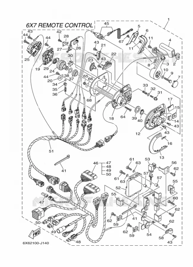 DBW AFSTANDSBEDIENING 6 (6X7) Yamaha OUTBOARD ENGINES 2012 2012 RIGGING REMOCON-2012  RIGGING REMOCON-2012