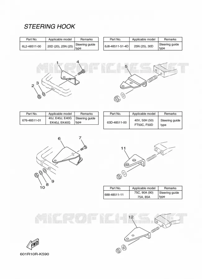 STUURHAAK 1 Yamaha OUTBOARD ENGINES 2012 2012 RIGGING REMOCON-2012  RIGGING REMOCON-2012
