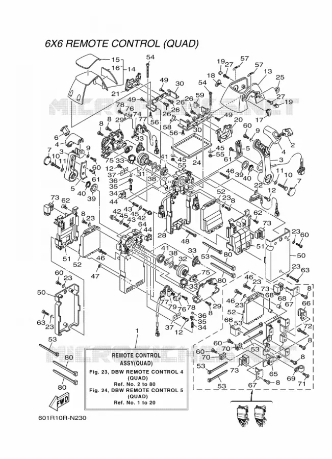 DBW AFSTANDSBEDIENING 4 (VIERVOUDIG) Yamaha OUTBOARD ENGINES 2014 2014 RIGGING REMOCON-2014  RIGGING REMOCON-2014