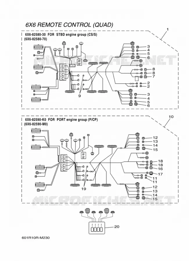 DBW AFSTANDSBEDIENING 5 (VIERVOUDIG) Yamaha OUTBOARD ENGINES 2014 2014 RIGGING REMOCON-2014  RIGGING REMOCON-2014