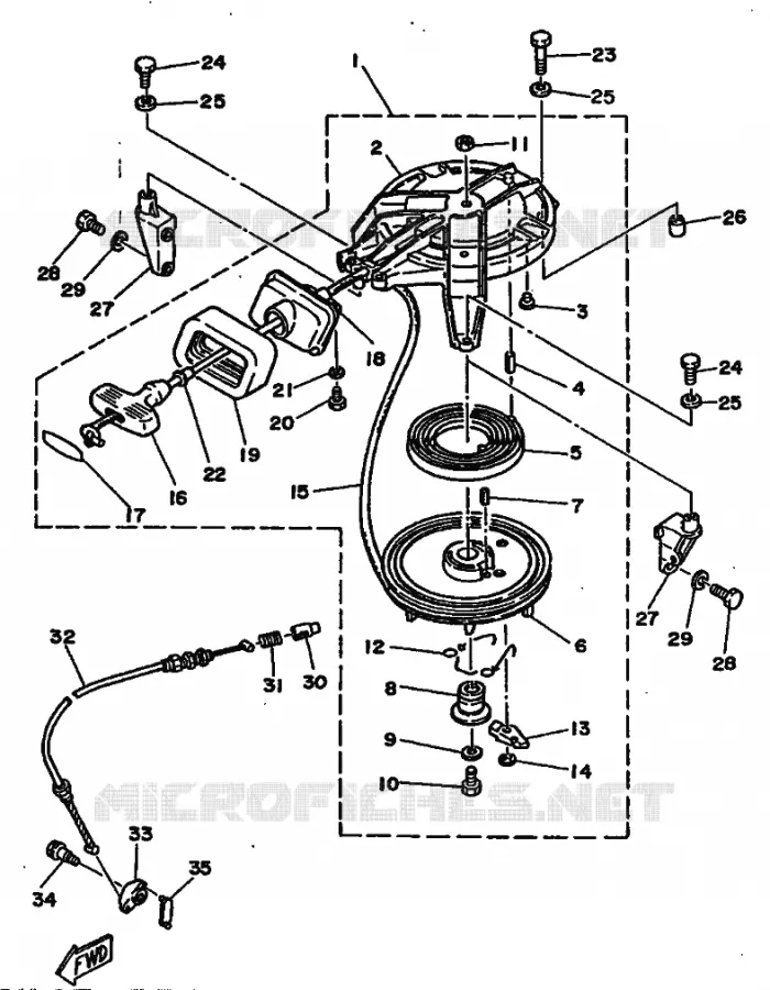 STARTMOTOR Yamaha OUTBOARD ENGINES 9.9hp (7.3kW) 1985 9.9  9.9D