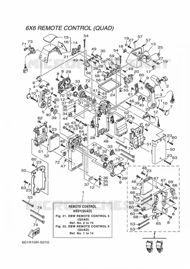 DBW AFSTANDSBEDIENING 5 (VIERVOUDIG) Yamaha OUTBOARD ENGINES 2018 2018 RIGGING REMOCON-2018  RIGGING REMOCON-2018