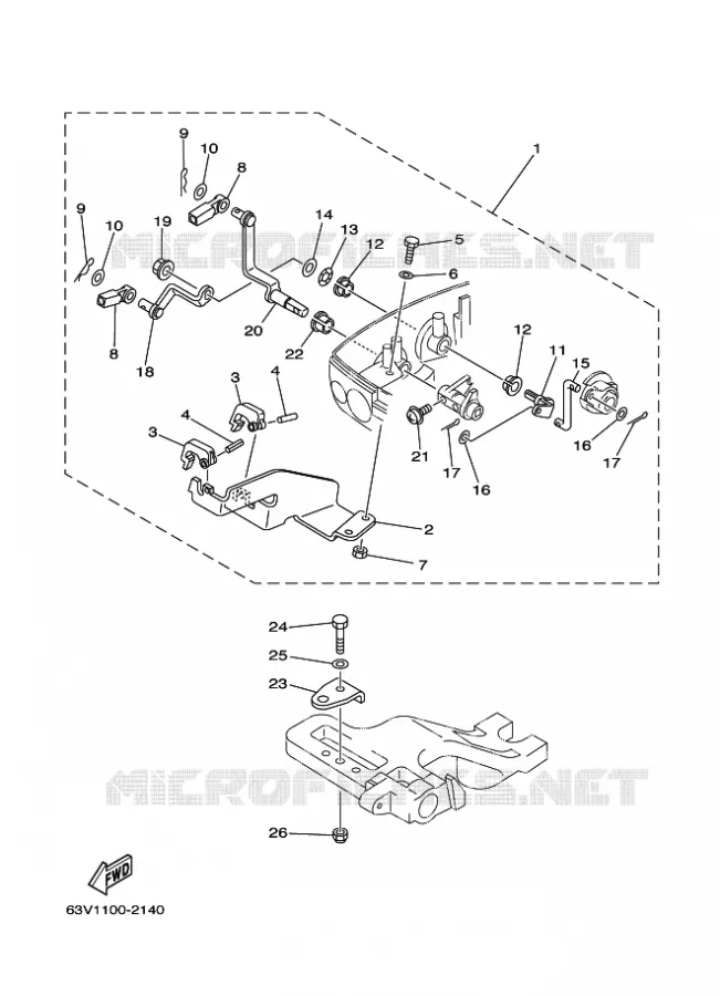 AFSTANDSBEDIENING Yamaha OUTBOARD ENGINES 9.9hp (7.3kW) 2013 9.9F  9.9FMHS