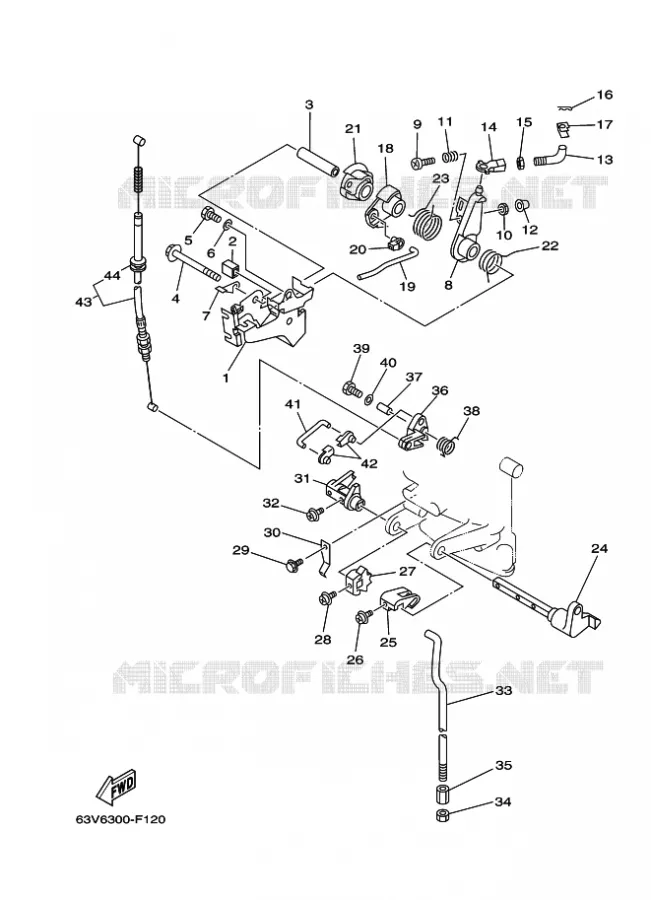 GASBEDIENING Yamaha OUTBOARD ENGINES 9.9hp (7.3kW) 2013 9.9F  9.9FMHS