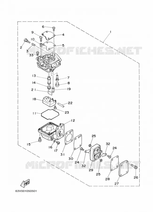 CARBURATEUR  Yamaha OUTBOARD ENGINES 9.9hp (7.3kW) 2012 9.9  9.9FMHL