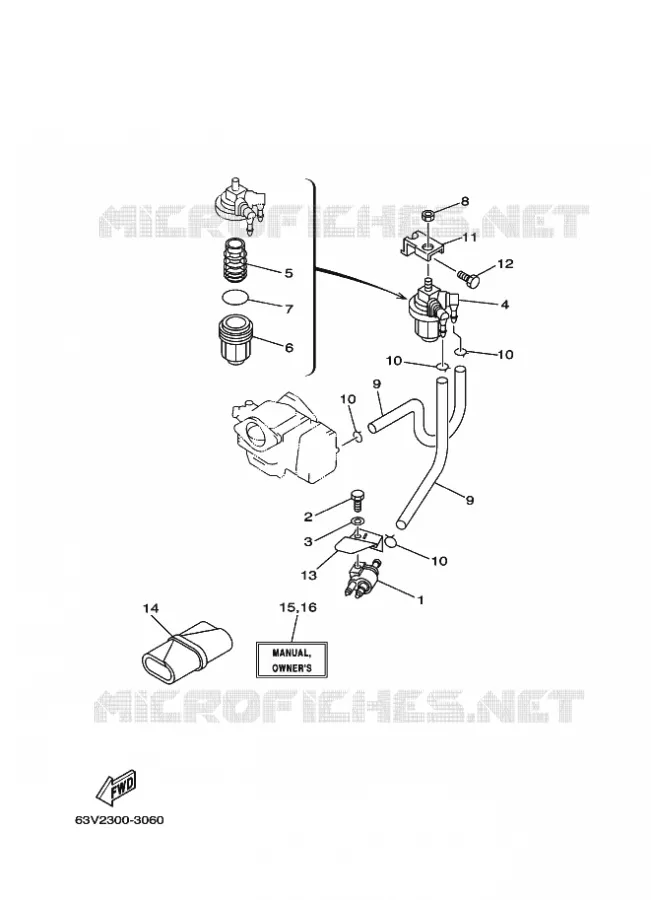 CARBURATEUR  Yamaha OUTBOARD ENGINES 9.9hp (7.3kW) 2011 9.9  9.9FMHL