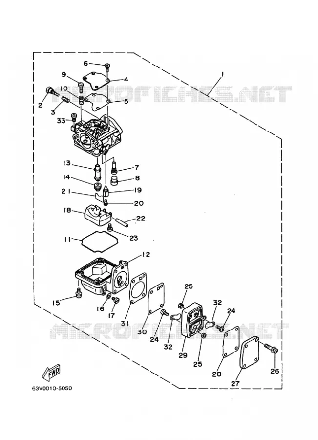 CARBURATEUR  Yamaha OUTBOARD ENGINES 9.9hp (7.3kW) 2010 9.9  9.9FMHS