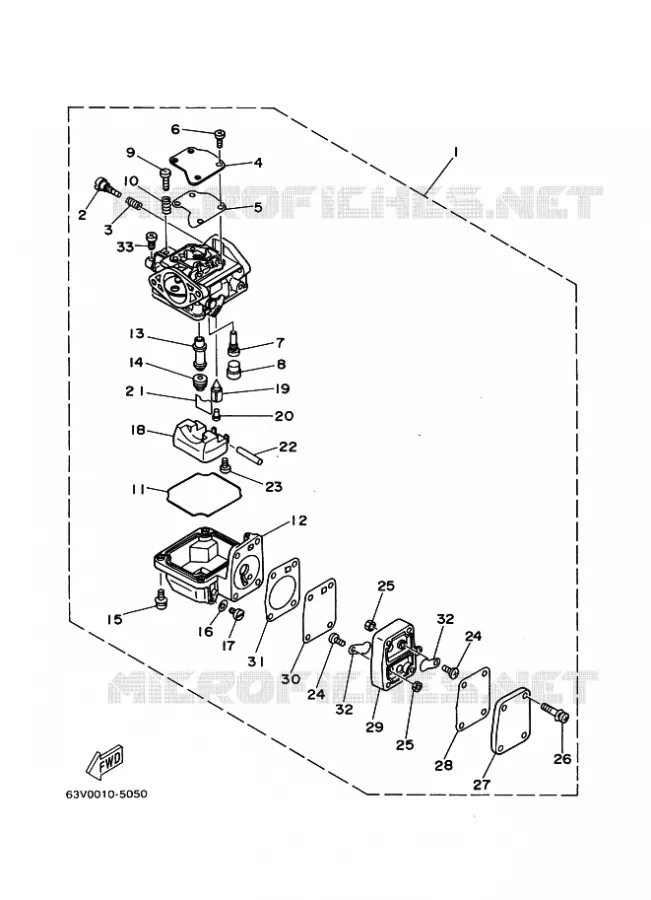 CARBURATEUR  Yamaha OUTBOARD ENGINES 9.9hp (7.3kW) 2010 9.9  9.9FMHL