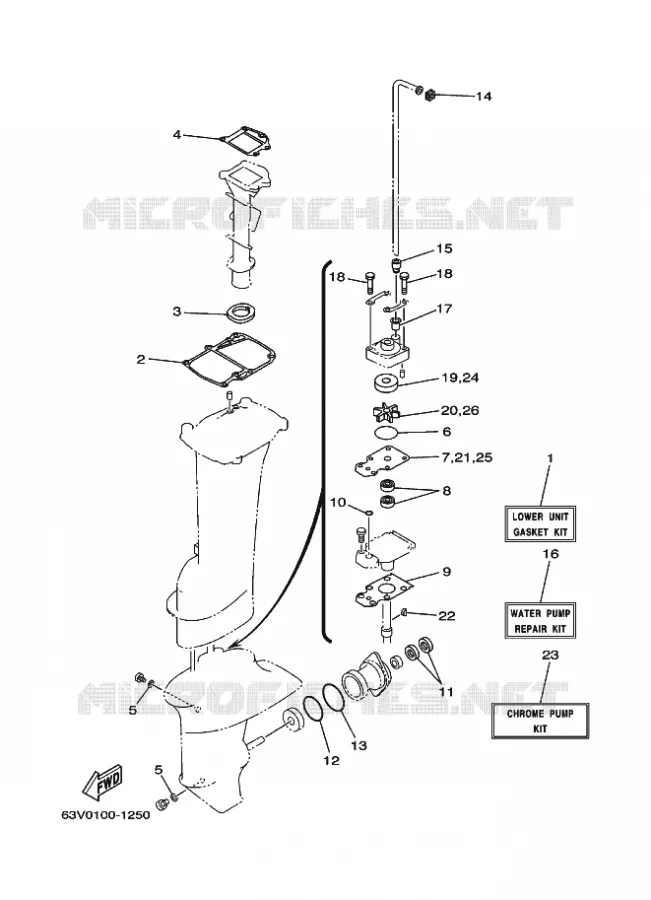 REPARATIESET 2 Yamaha OUTBOARD ENGINES 9.9hp (7.3kW) 2009 9.9  9.9FMHS