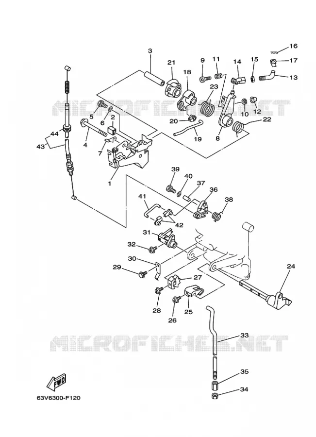 GASBEDIENING Yamaha OUTBOARD ENGINES 9.9hp (7.3kW) 2009 9.9  9.9FMHS