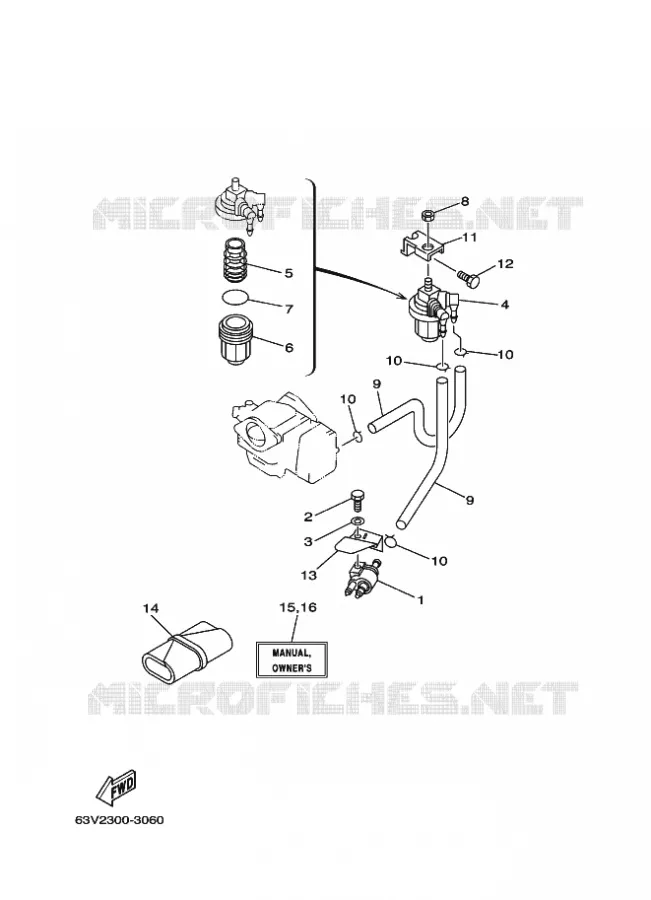 CARBURATEUR  Yamaha OUTBOARD ENGINES 9.9hp (7.3kW) 2009 9.9  9.9FMHL