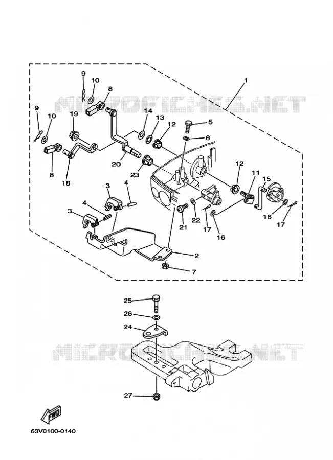 AFSTANDSBEDIENING Yamaha OUTBOARD ENGINES 9.9hp (7.3kW) 2000 9.9  9.9F