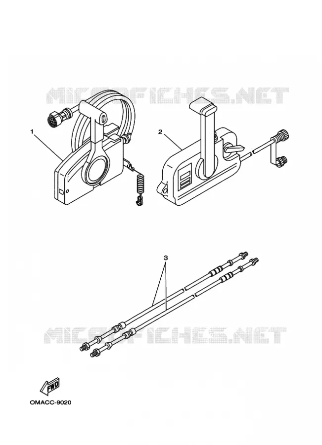 AFSTANDSBEDIENING Yamaha OUTBOARD ENGINES 9.9hp (7.3kW) 1999 9.9  9.9F