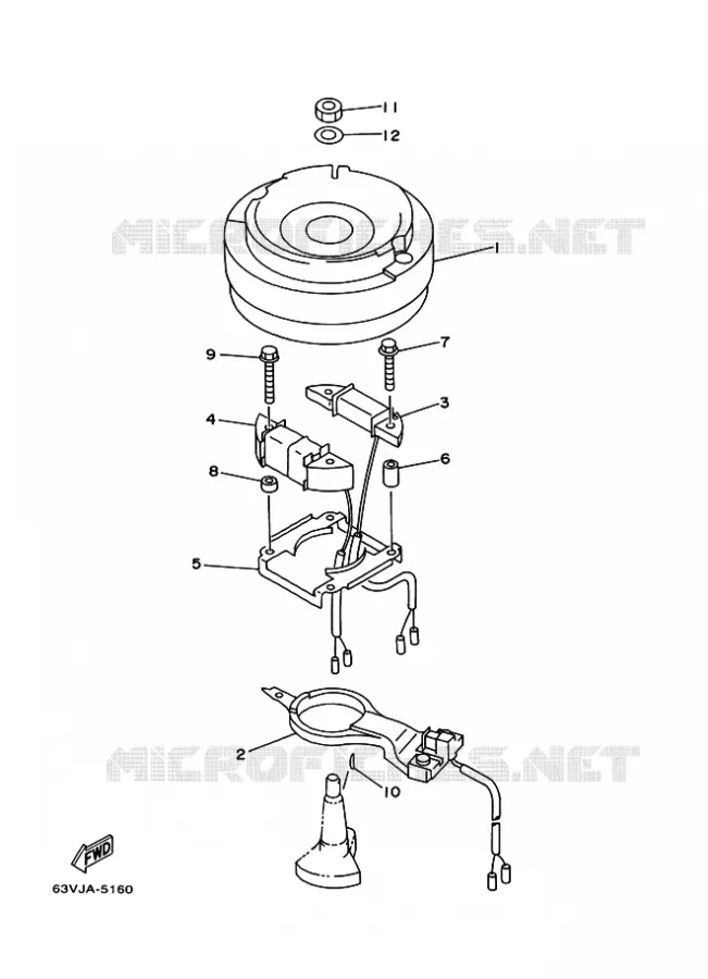 DYNAMO Yamaha OUTBOARD ENGINES 9.9hp (7.3kW) 1998 9.9  9.9F
