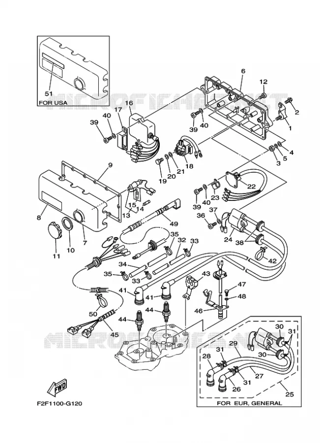 ELECTRISCH 1 Yamaha WAVERUNNER 700 2008 JET  JET FOR SJ700B (F2F) JD-44