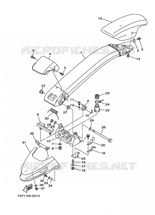 STUUR 2 Yamaha WAVERUNNER 700 2008 JET  JET FOR SJ700B (F2F) JD-44