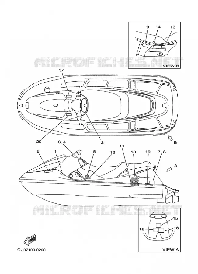 LABEL 2 Yamaha WAVERUNNER 800 2000 JET  GP800Y