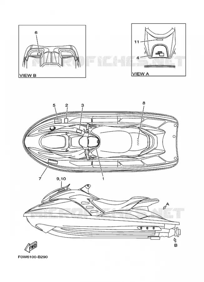LABEL 2 Yamaha WAVERUNNER 800 2003 JET  GP800A-B