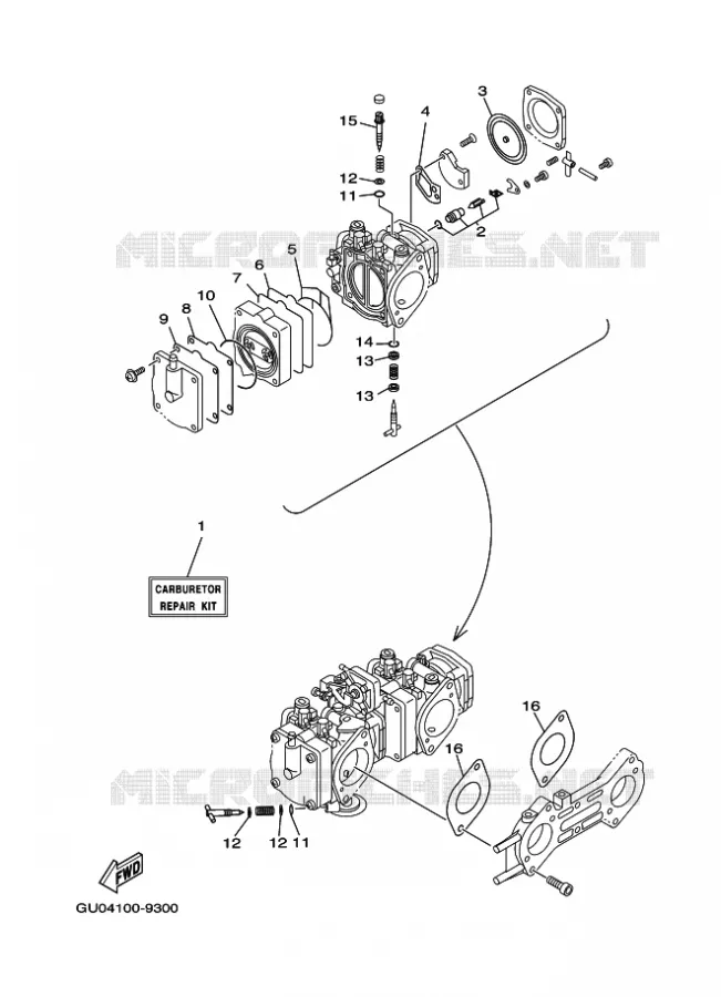 REPARATIESET 2 Yamaha WAVERUNNER 800 2000 JET  JET FOR WB800