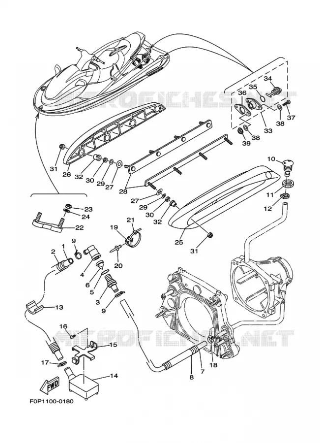 HULL & DECK Yamaha WAVERUNNER 800 2001 JET  JET FOR XA800