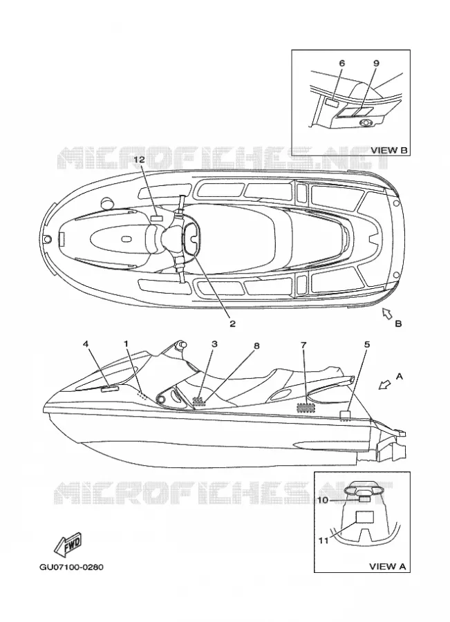 LABEL Yamaha WAVERUNNER 800 2000 GP800Y  JET FOT GP800Y