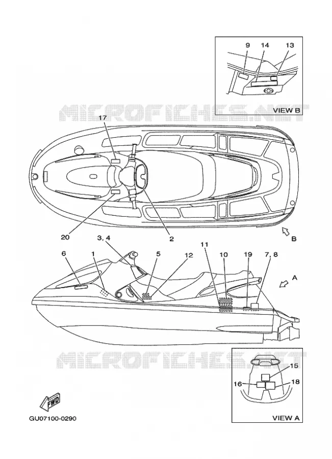 LABEL 2 Yamaha WAVERUNNER 800 2000 JET  JET FOT GP800Y