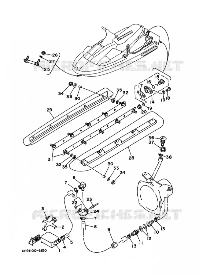 HULL & DECK Yamaha Waverunner 760760 1996 RA760U RA760  RA760U RA760