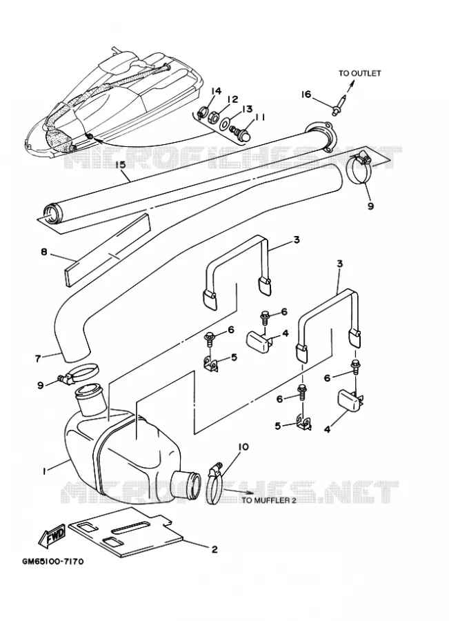 UITLAAT 2 Yamaha Waverunner 70016 2016 SJ700B-R '16  SJ700B-R '16