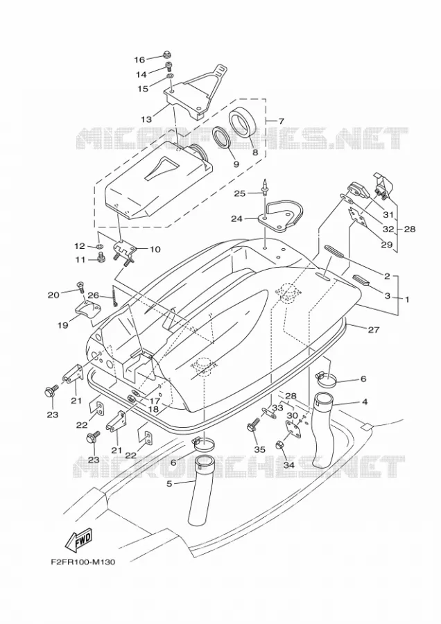 ENGINE HATCH Yamaha WAVERUNNER 700 2016 SUPERJET  SJ700B-R