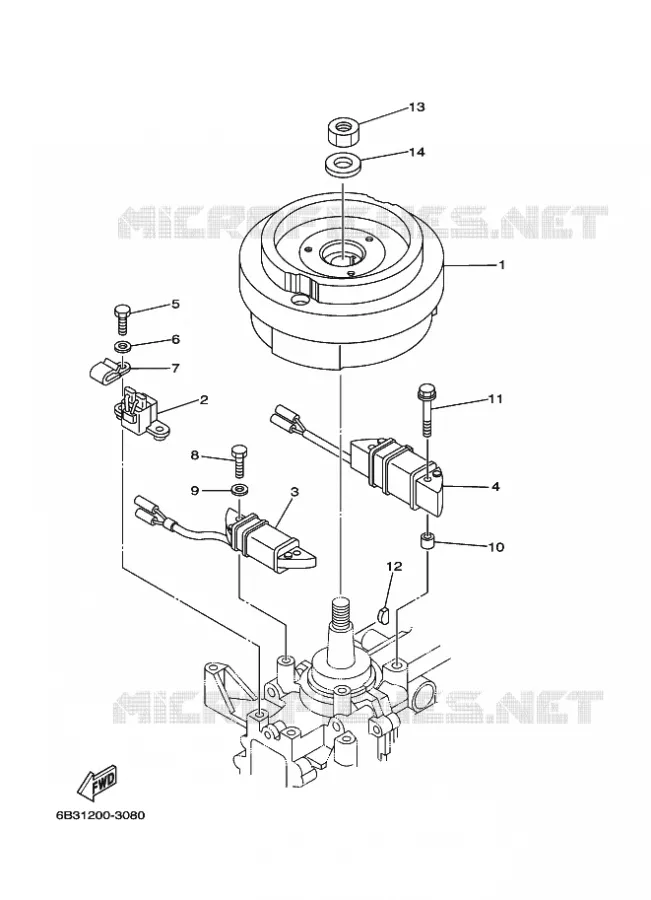 DYNAMO Yamaha OUTBOARD ENGINES 15hp (11.0kW) 2003 E15  E15D