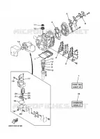 REPARATIESET 1 voor Yamaha E15D Enduro, Manual Starter, Tiller Handle, Manual Tilt, Pre-Mixing, Shaft 20