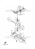 HOUDER 2 voor Yamaha 15F Manual & Electric Steering, Tiller & Remote Control, Manual Tilt, Shaft 20