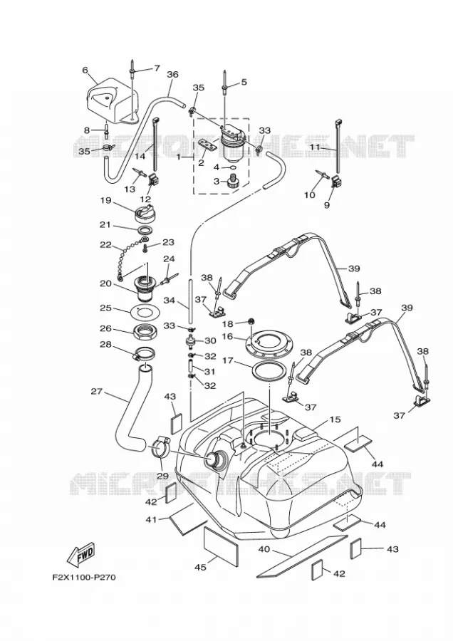 BENZINE TANK Yamaha WAVERUNNER 1050 2016 VX1050B-R  VX1050B-R