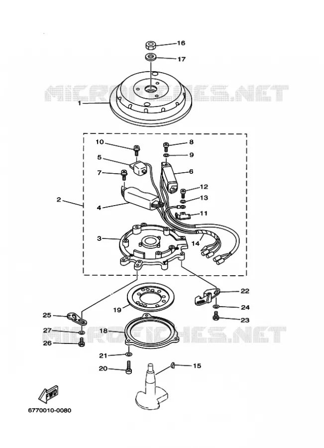 DYNAMO Yamaha OUTBOARD ENGINES 8hp (5.9kW) 2009 E8  E8DMHL