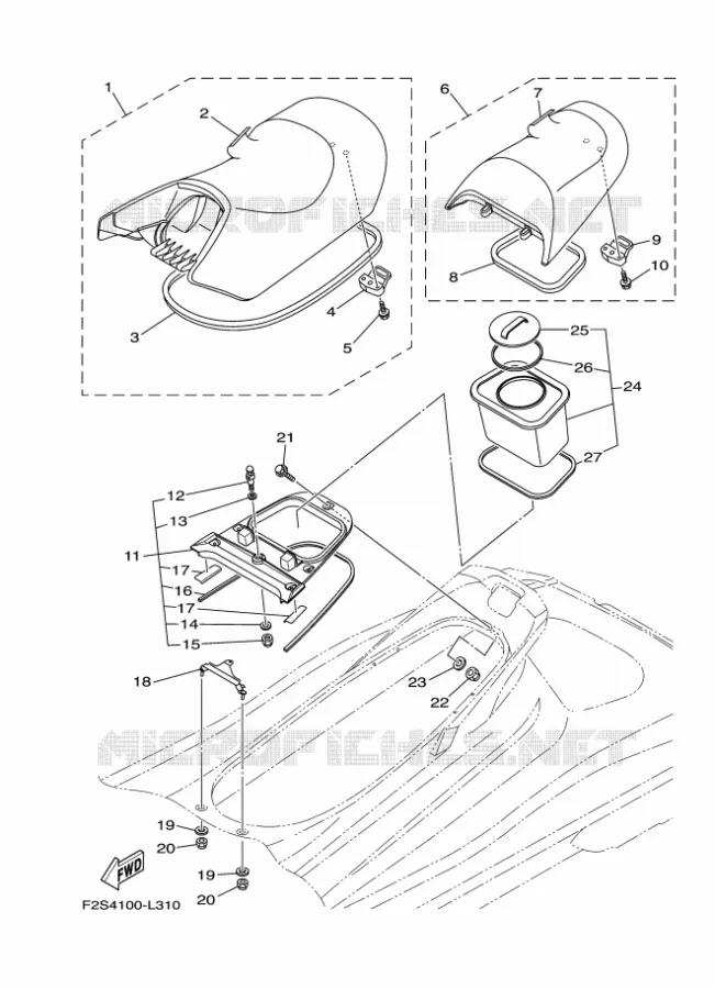 ZADEL / VERGRENDELING Yamaha WAVERUNNER 1800 2018 FX  FB1800-T